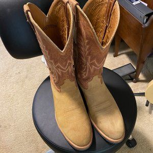 Lucchese Mens Rusty Embroidery Round Toe Western Cowboy Boots - 10D Excellent!